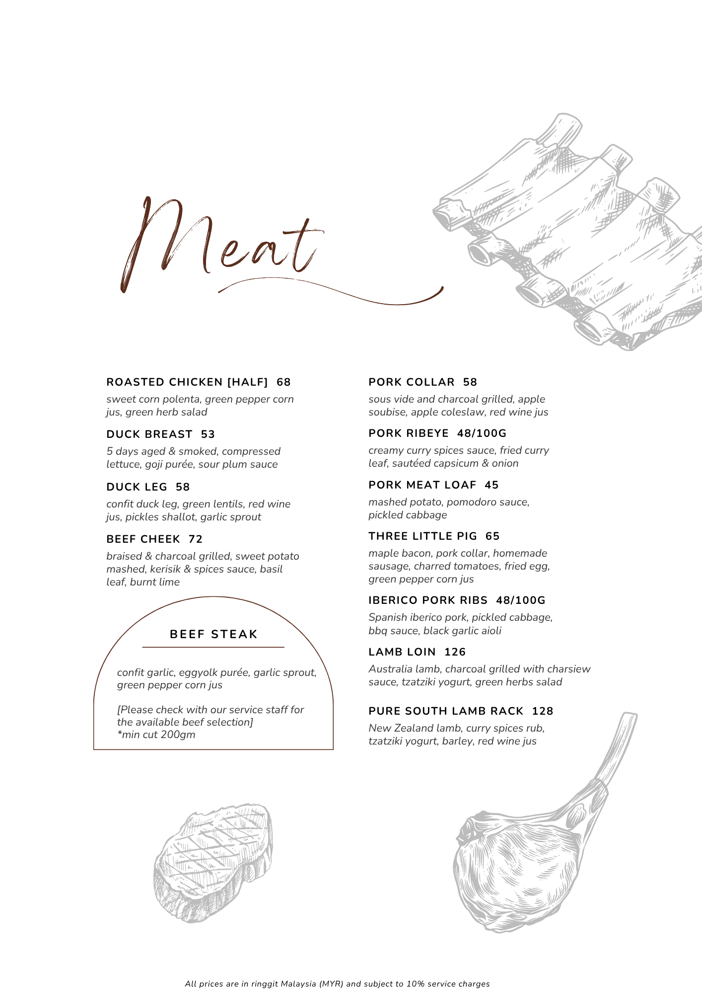 White Smoke Restaurant — Menu, George Town, Pulau Pinang