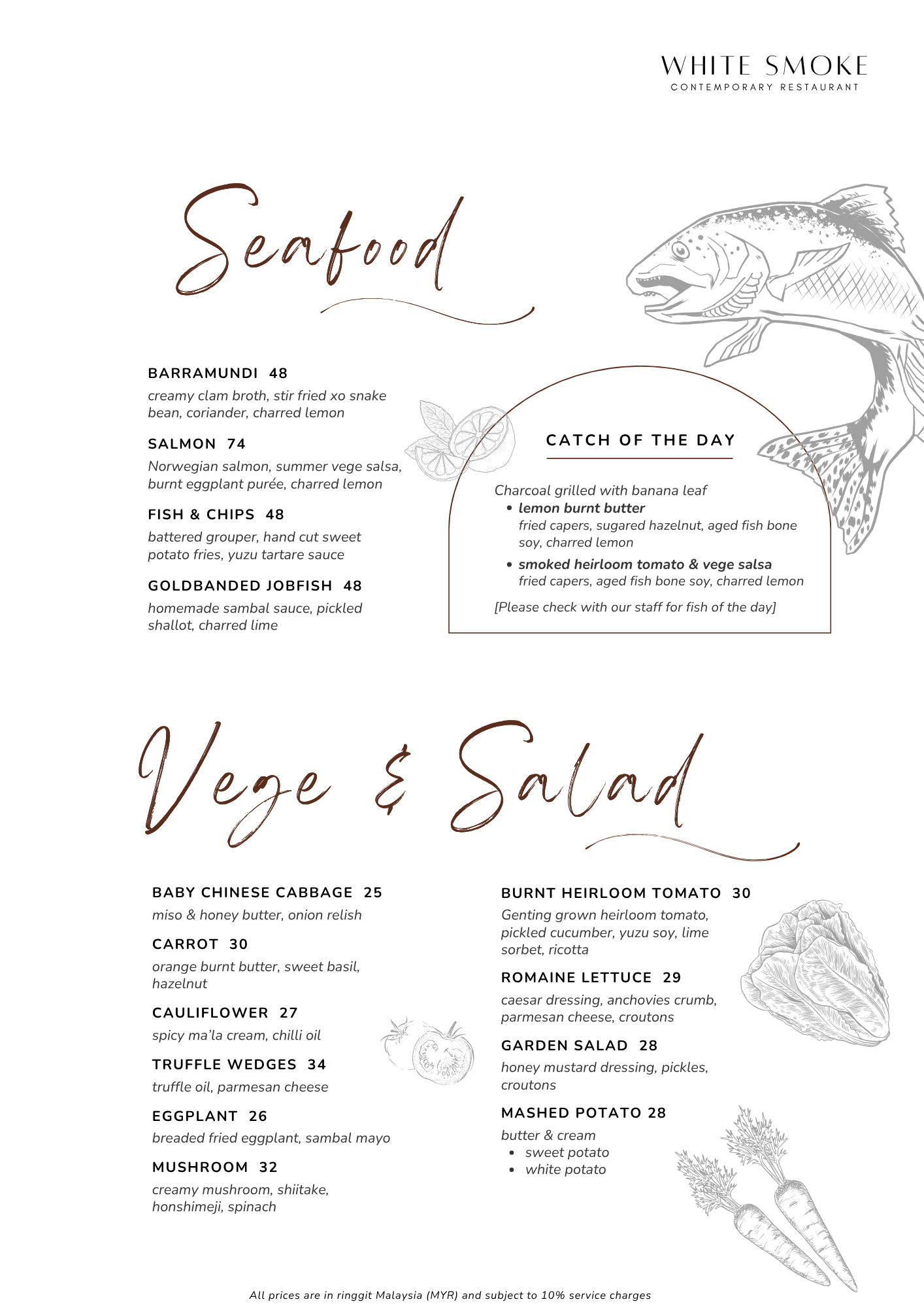 White Smoke Restaurant — Menu, George Town, Pulau Pinang