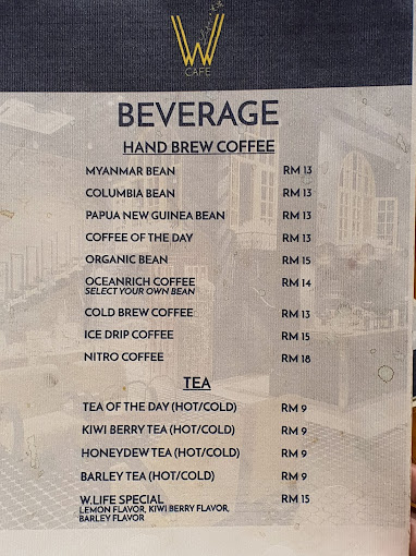 W Life Cafe — Menu, George Town, Pulau Pinang