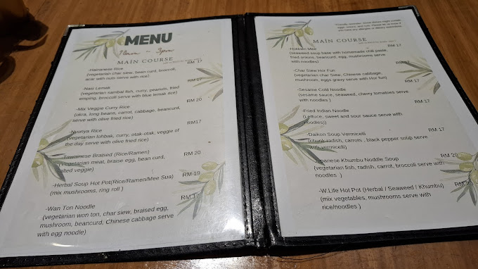 W Life Cafe — Menu, George Town, Pulau Pinang