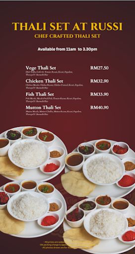 RUSSI Penang - Crafting The Best Of Indian Cuisine — Menu, George Town, Pulau Pinang