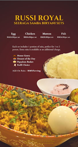RUSSI Penang - Crafting The Best Of Indian Cuisine — Menu, George Town, Pulau Pinang