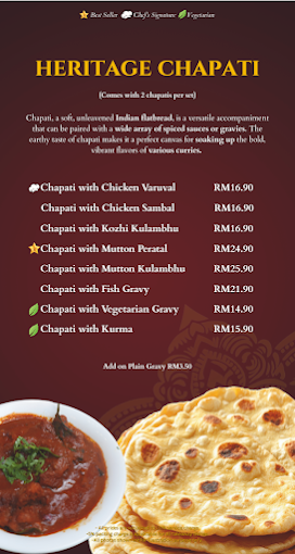 RUSSI Penang - Crafting The Best Of Indian Cuisine — Menu, George Town, Pulau Pinang