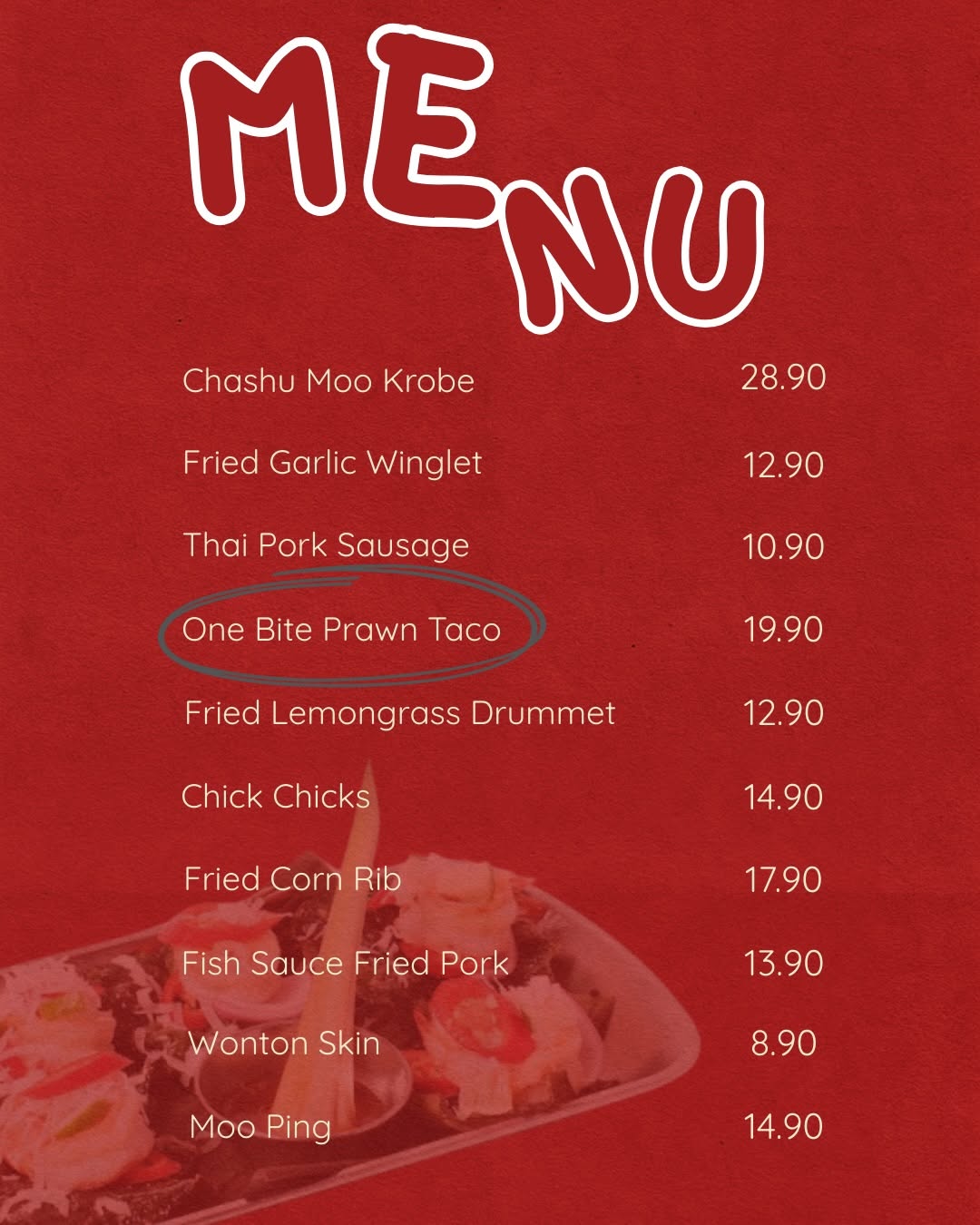 Chick Chicks Thai Canteen — Menu, George Town, Pulau Pinang