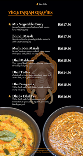 D'Sakra - Finest Indian Restaurant In The City — Menu, George Town, Pulau Pinang