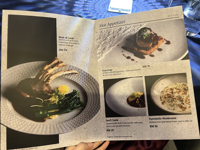 Mano Fine Dining & Cellar — Menu, George Town, Pulau Pinang