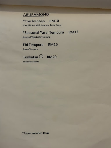 KŌFUKU — Menu, George Town, Pulau Pinang
