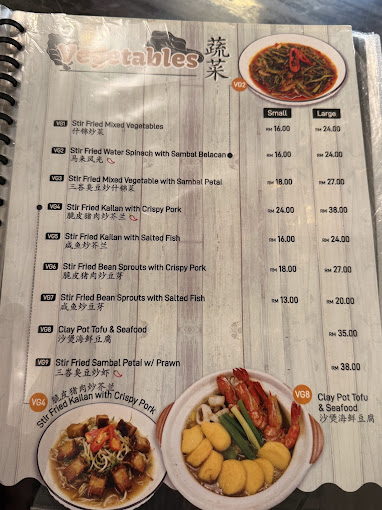 Chang Noi Restaurant — Menu, George Town, Pulau Pinang
