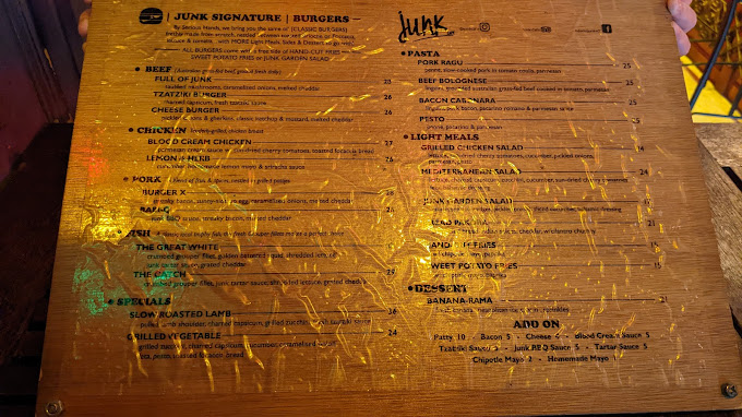 Junk Cafe — Menu, George Town, Pulau Pinang
