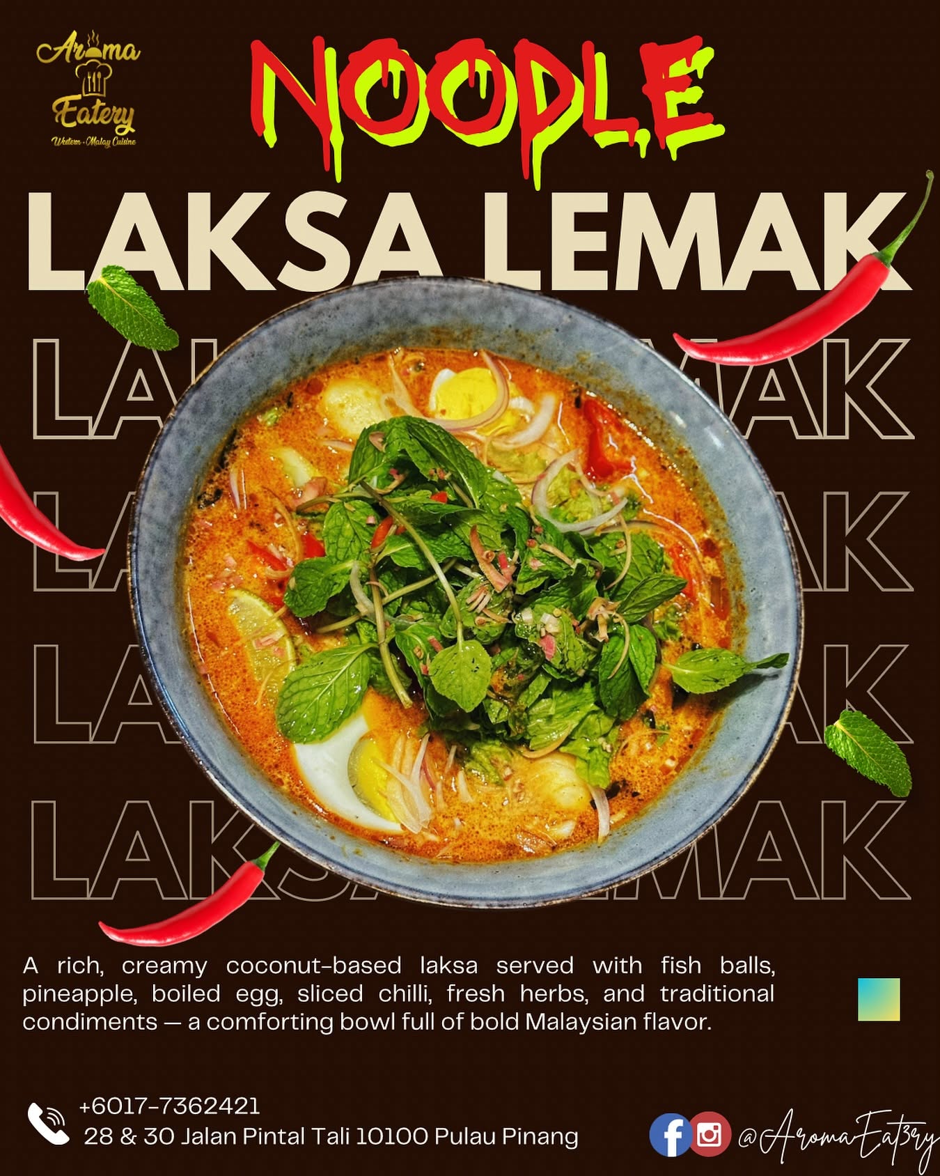 Aroma Eatery — Menu, George Town, Pulau Pinang
