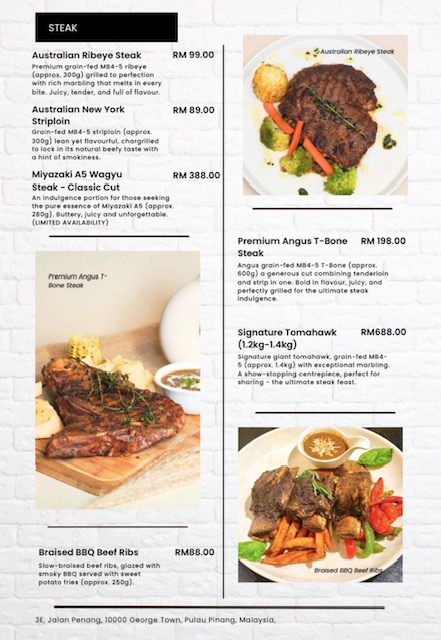Don Western & Grill Cafe — Menu, George Town, Pulau Pinang