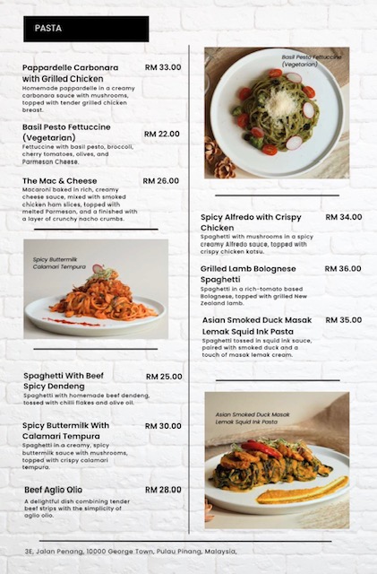 Don Western & Grill Cafe — Menu, George Town, Pulau Pinang