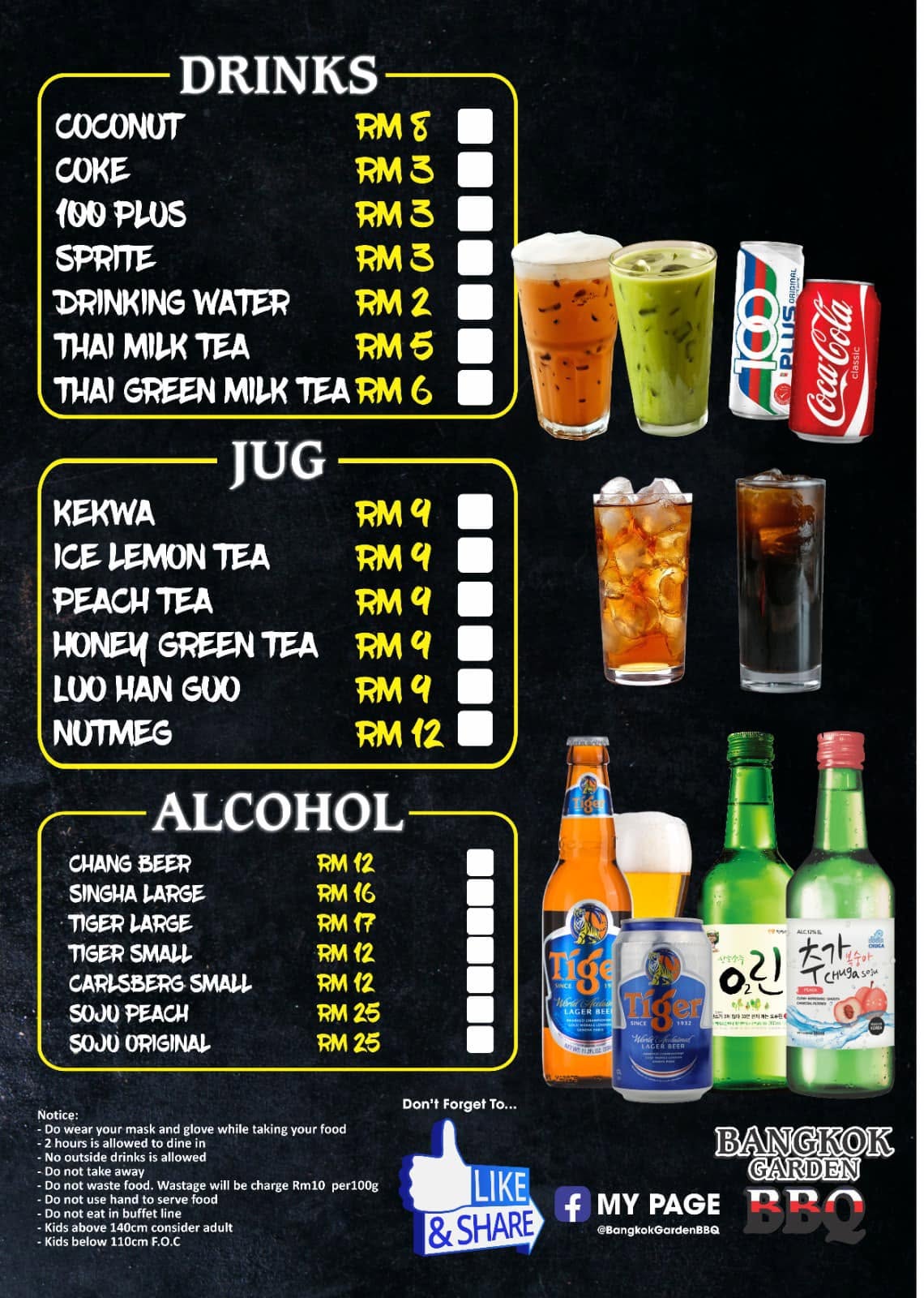 Bangkok Garden BBQ — Menu, George Town, Pulau Pinang