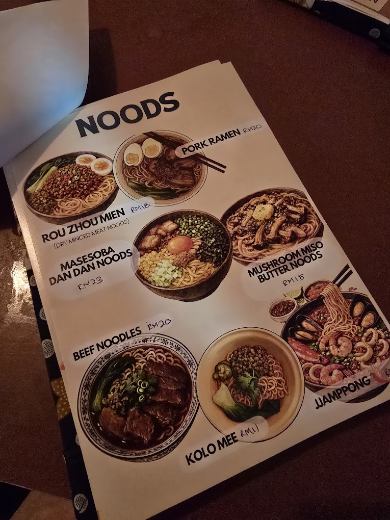 Nood Nood — Menu, George Town, Pulau Pinang