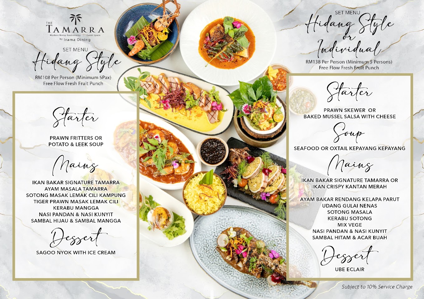 The Tamarra by Irama Dining — Menu, George Town, Pulau Pinang