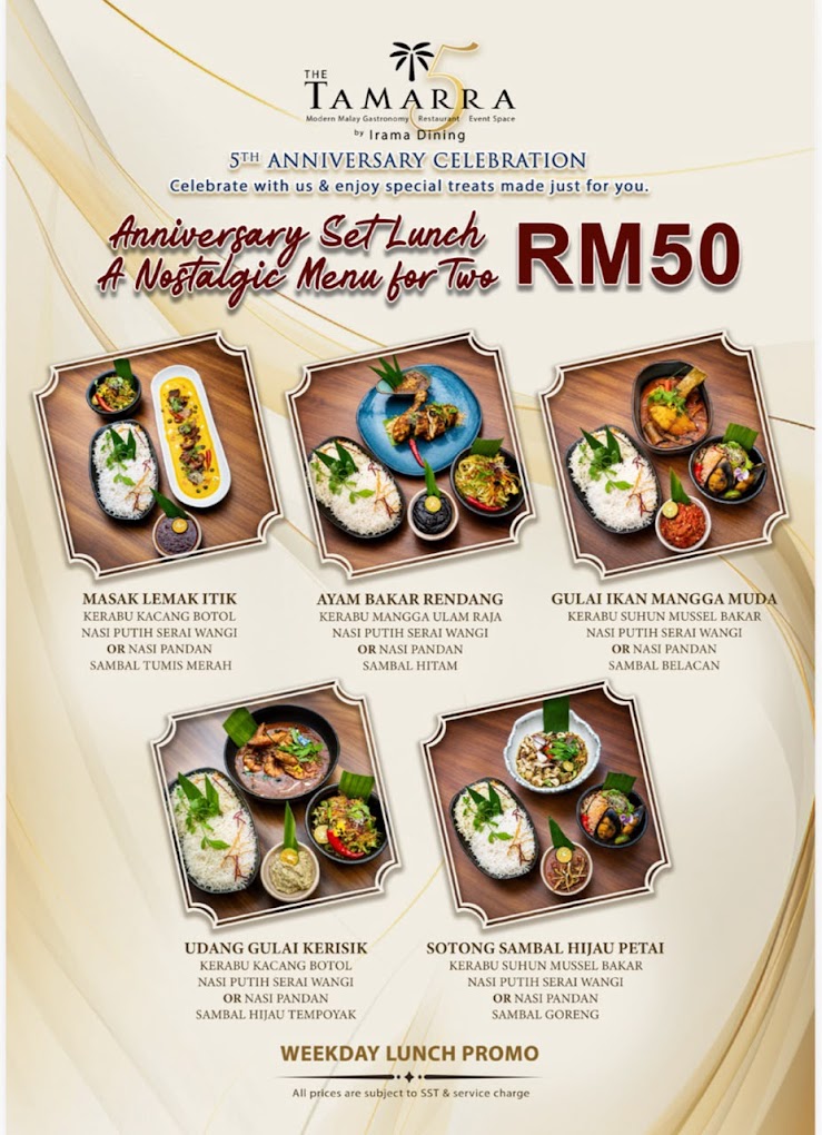 The Tamarra by Irama Dining — Menu, George Town, Pulau Pinang