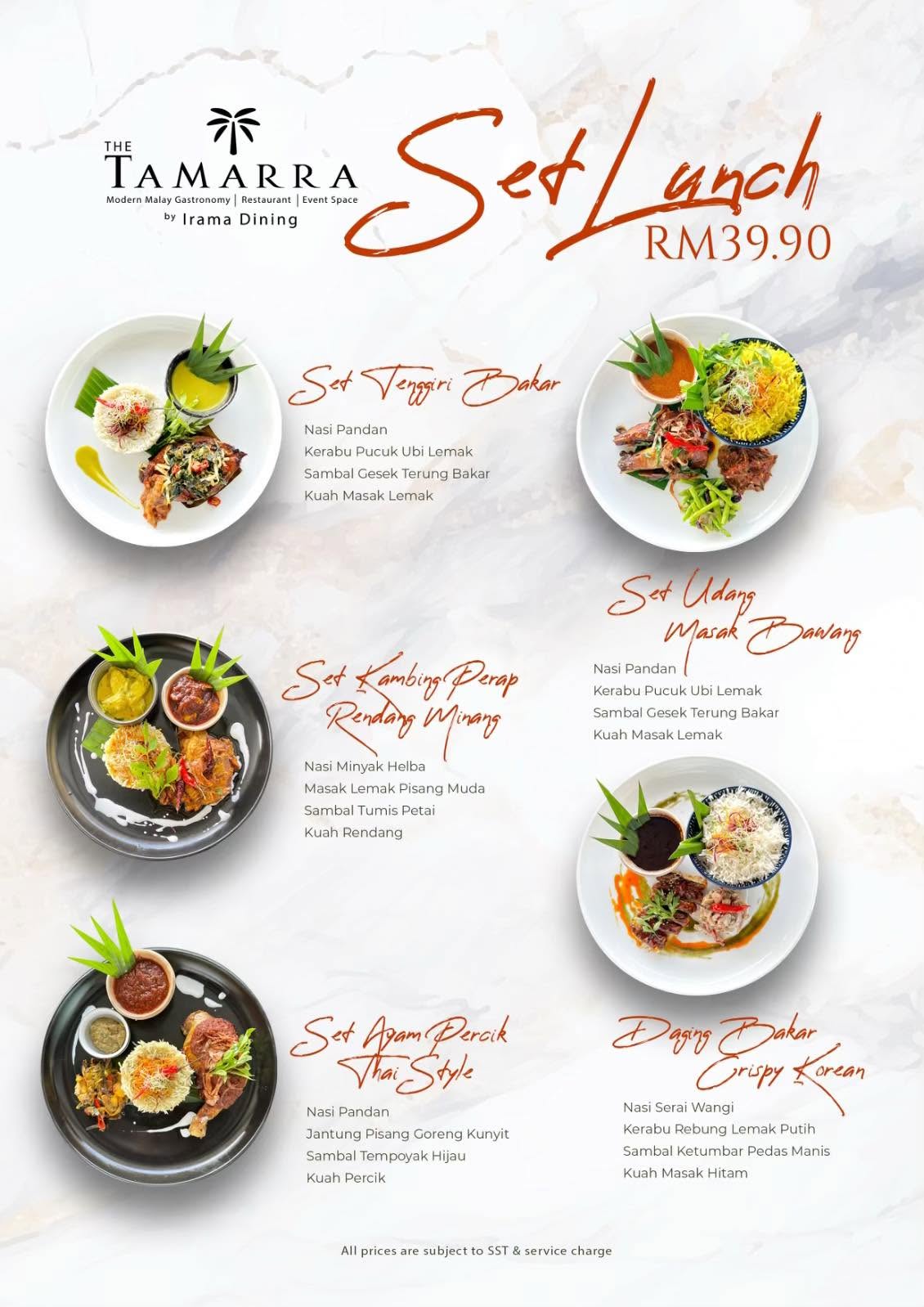 The Tamarra by Irama Dining — Menu, George Town, Pulau Pinang