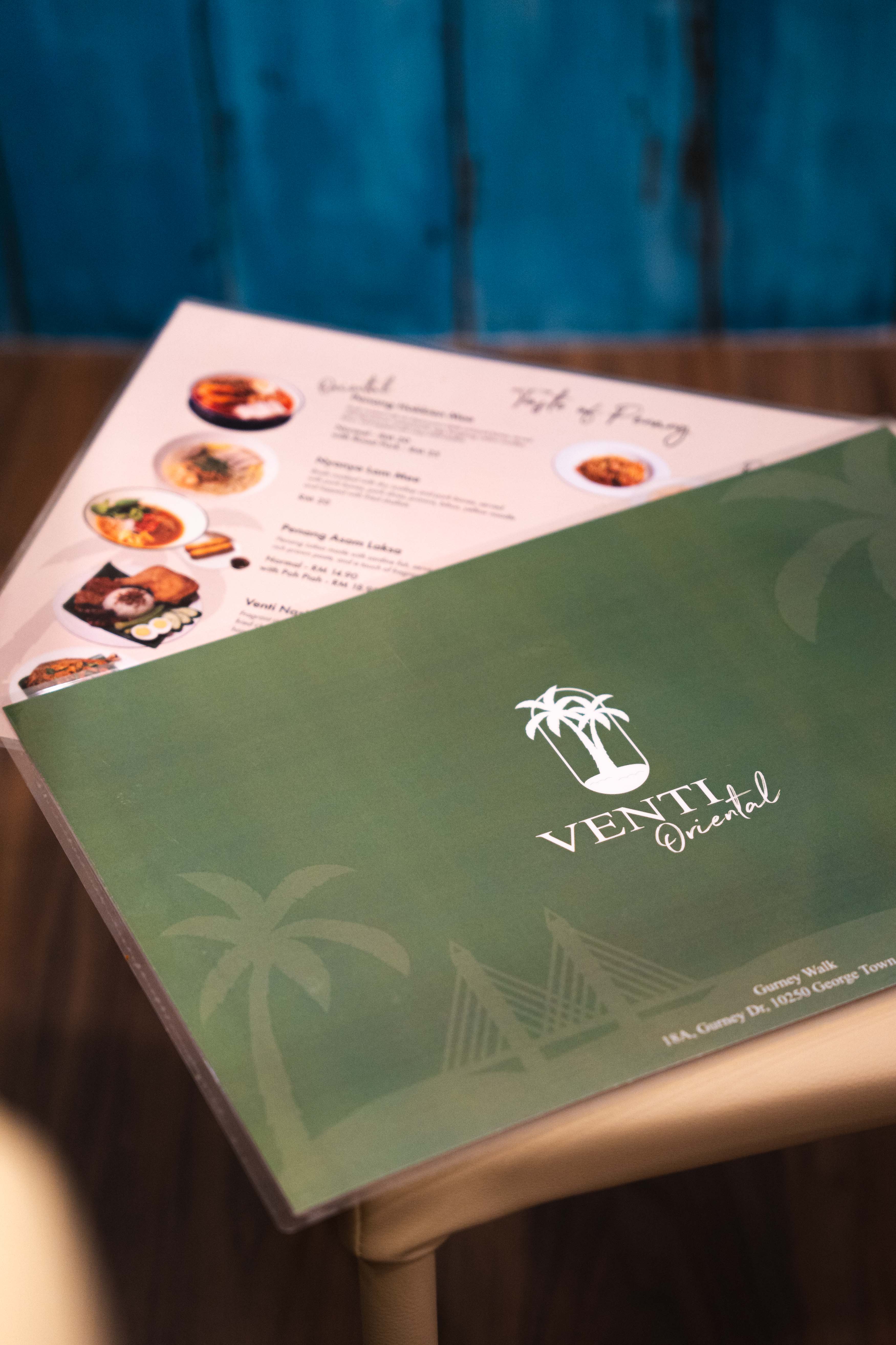 Venti Oriental — Menu, George Town, Pulau Pinang