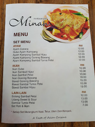 Minah Restaurant — Menu, Gelugor, Pulau Pinang