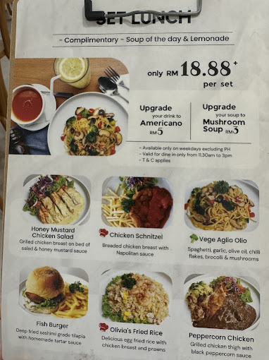 OLIVIA’S RESTAURANT — Menu, Jelutong, Pulau Pinang