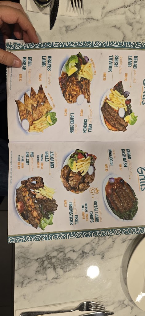 Zalqa Penang - Arabic Restaurant — Menu, George Town, Pulau Pinang