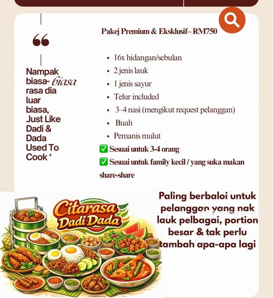 Citarasa Dadi Dada — Menu, George Town, Pulau Pinang