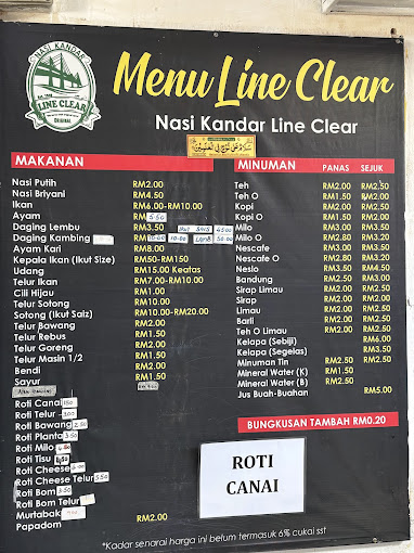 Restoran Nasi Kandar Line Clear — Menu, George Town, Pulau Pinang