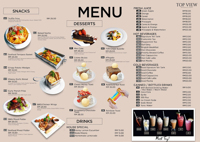 Top View Restaurant & Lounge — Menu, George Town, Pulau Pinang