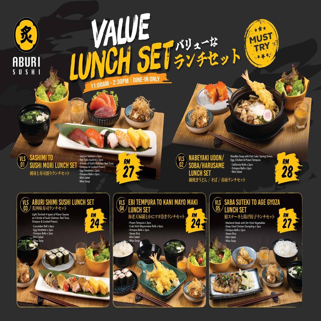 Aburi Sushi Gurney Plaza — Menu, George Town, Pulau Pinang