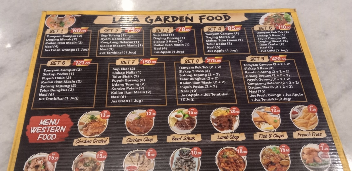 Lala Garden Food — Menu, Butterworth, Pulau Pinang