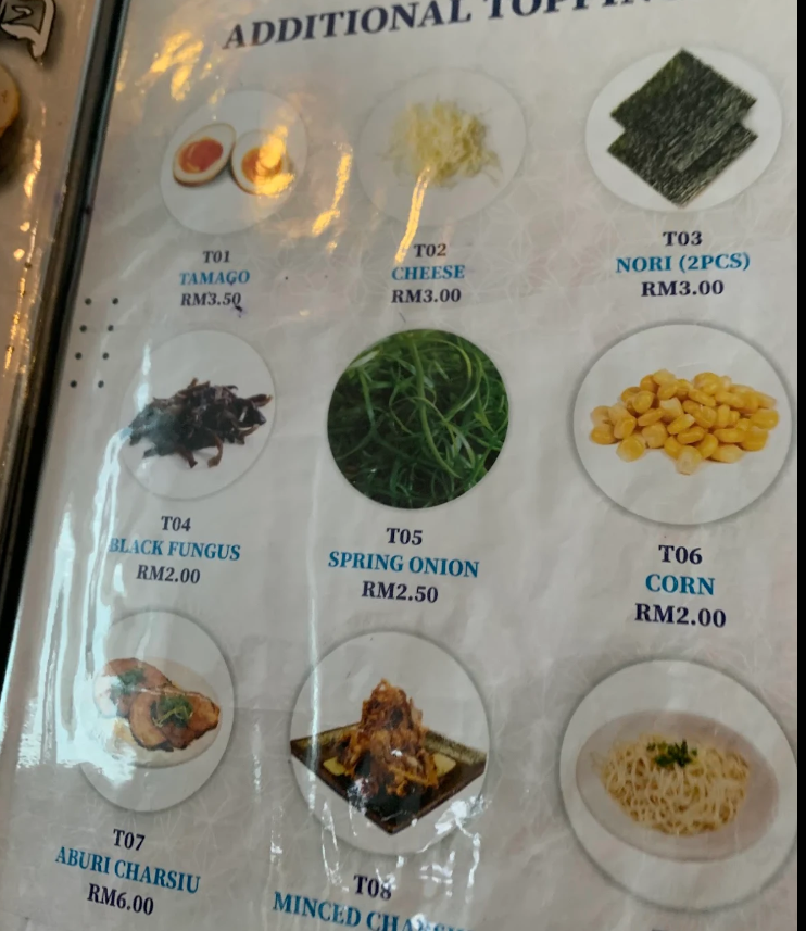 Kakuriyo Ramen — Menu, George Town, Pulau Pinang