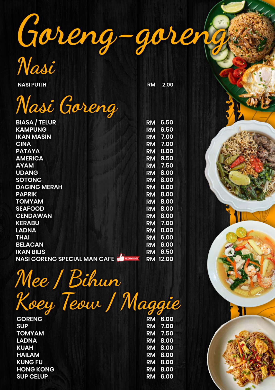 AA Man Cafe — Menu, Permatang Pauh, Pulau Pinang
