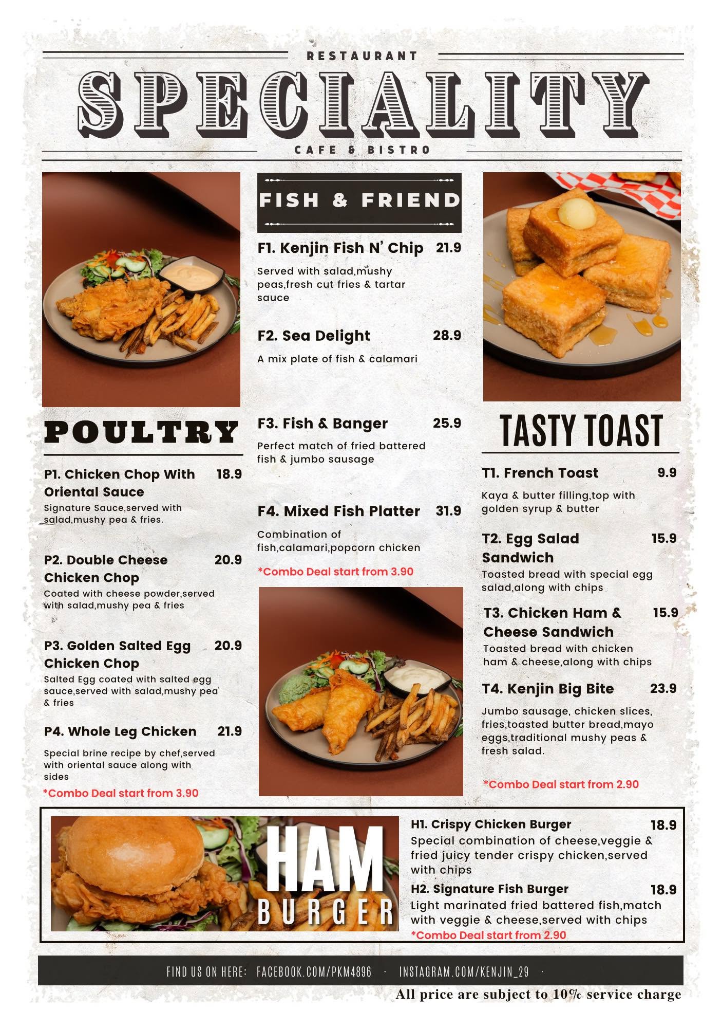 Kenjin Restaurant — Menu, George Town, Pulau Pinang