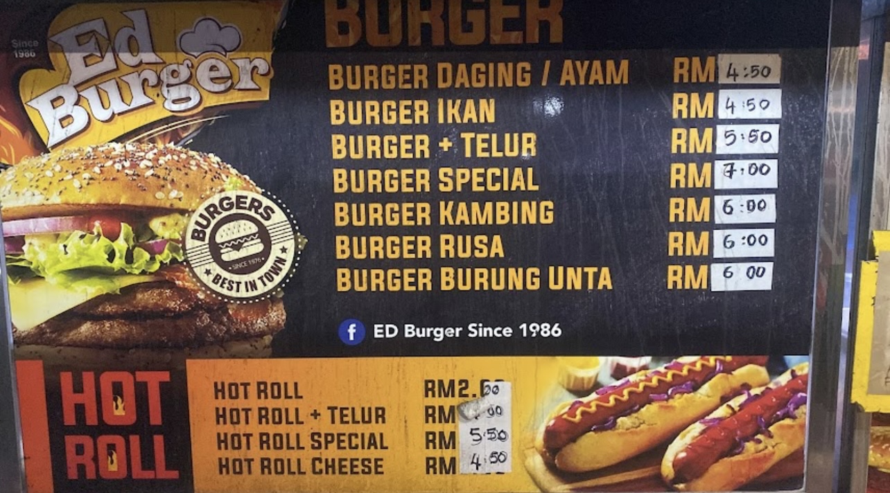 Ed Burger — Menu, Permatang Pauh, Pulau Pinang