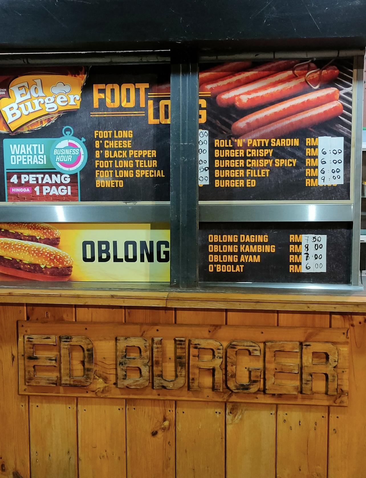 Ed Burger — Menu, Permatang Pauh, Pulau Pinang