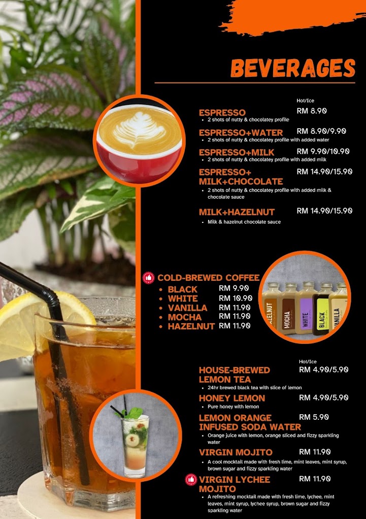 Orange Black Cafe — Menu, George Town, Pulau Pinang