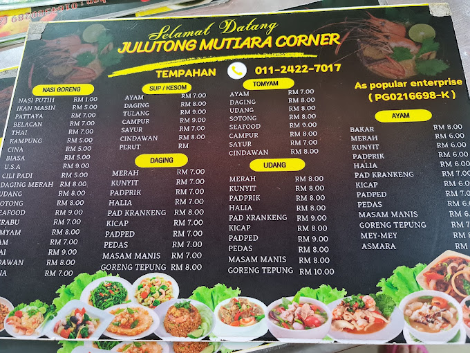 Mutiara Corner — Menu, Jelutong, Pulau Pinang