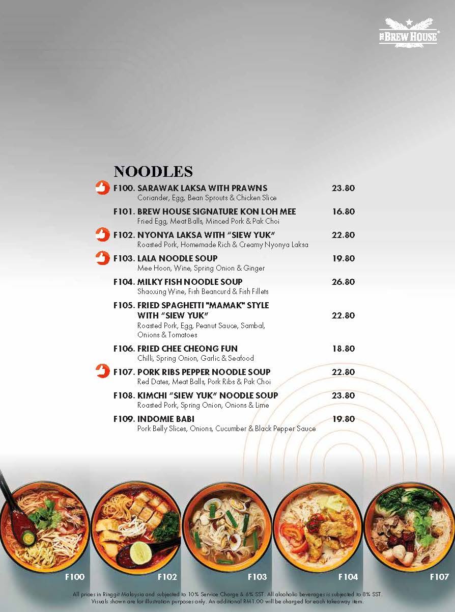 The Brew House @ Gurney Paragon, Penang — Menu, George Town, Pulau Pinang
