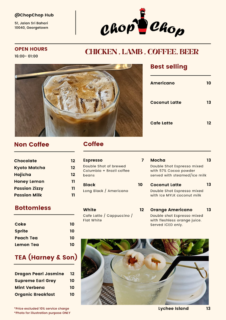 ChopChop Hub — Menu, George Town, Pulau Pinang