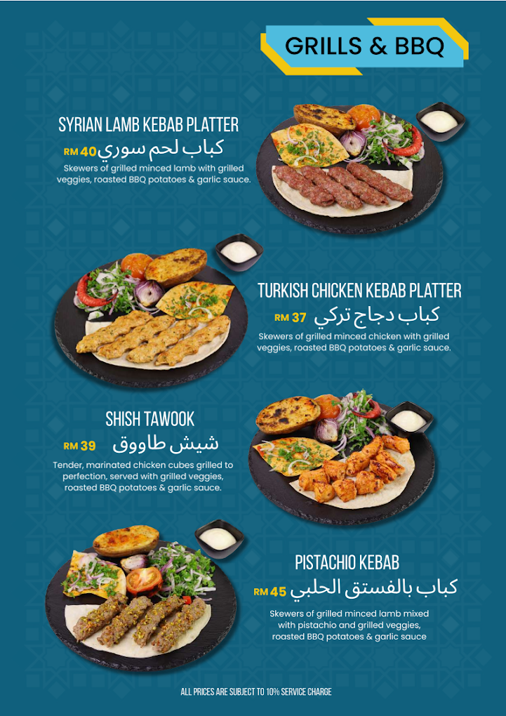 Levant by the City مطعم شام — Menu, George Town, Pulau Pinang