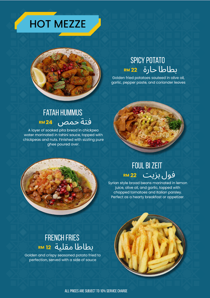 Levant by the City مطعم شام — Menu, George Town, Pulau Pinang