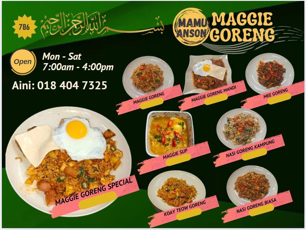 Kedai Mamu Taman Anson Maggie Goreng — Menu, George Town, Pulau Pinang