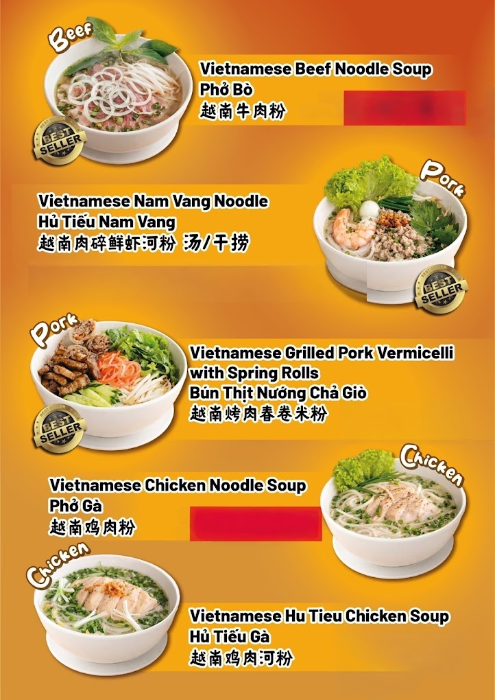 PHỞ 78 (PHO 78) — Menu, George Town, Pulau Pinang