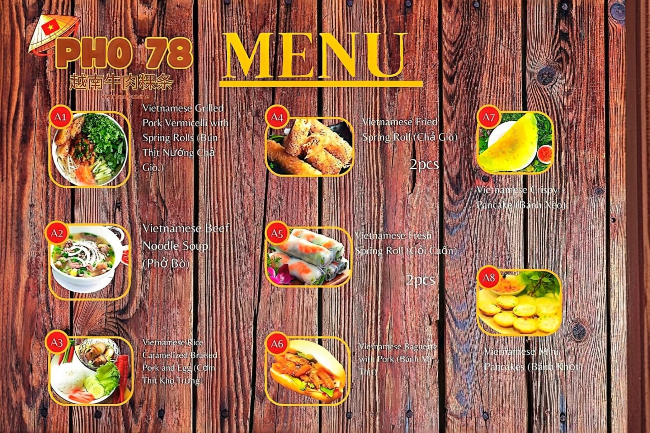 PHỞ 78 (PHO 78) — Menu, George Town, Pulau Pinang