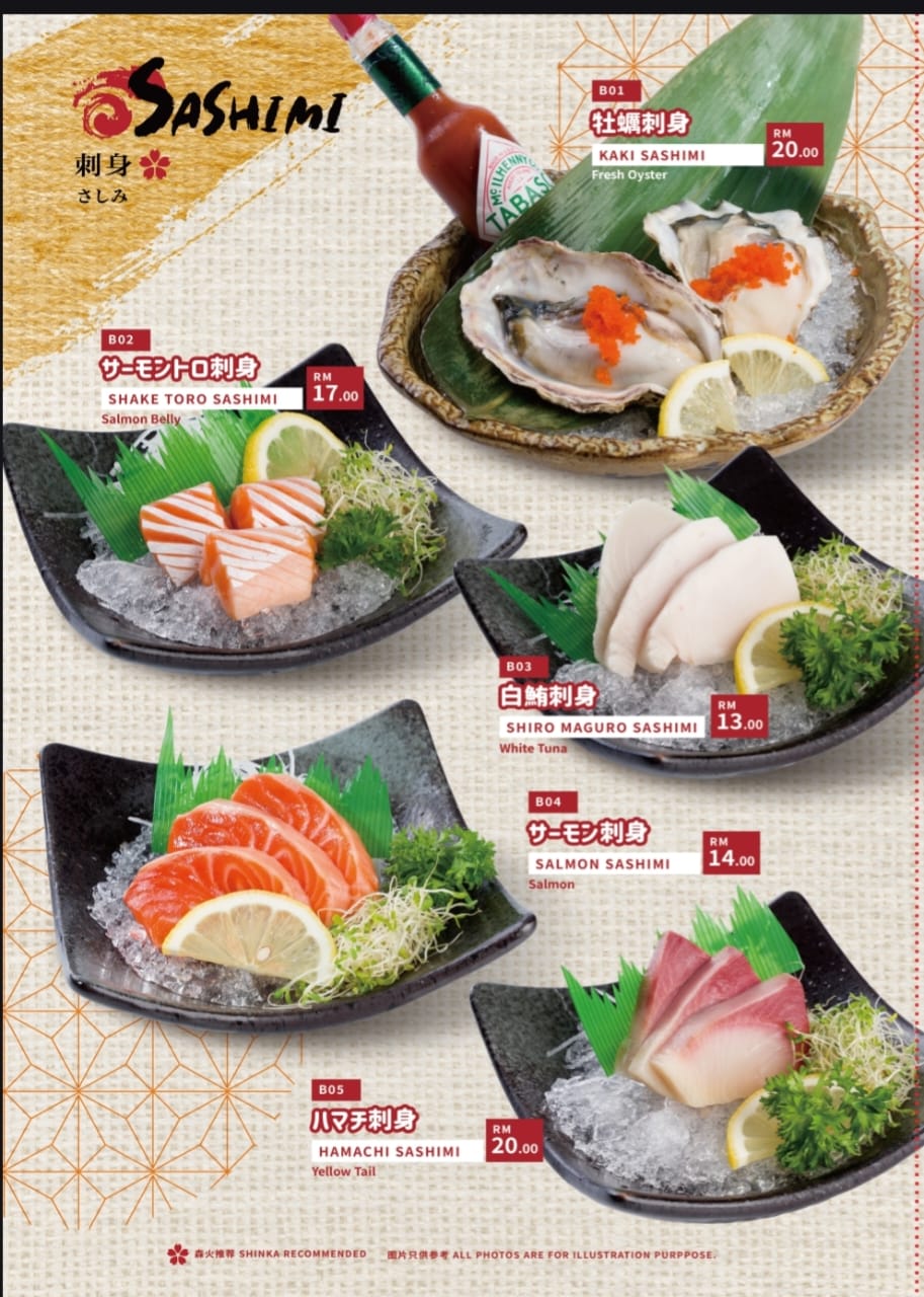 Shinka Sushi — Menu, Gelugor, Pulau Pinang