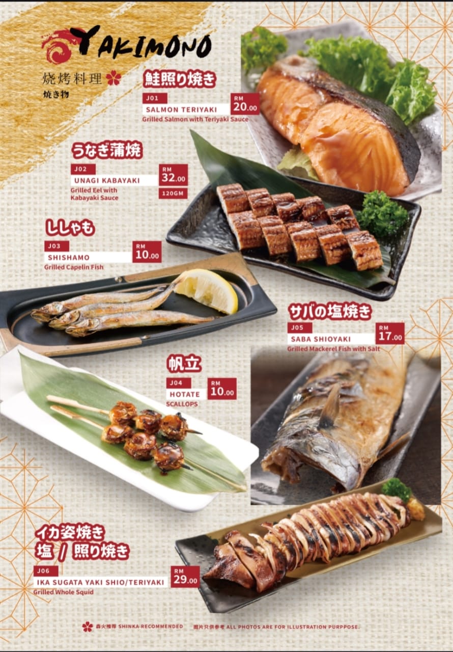 Shinka Sushi — Menu, Gelugor, Pulau Pinang