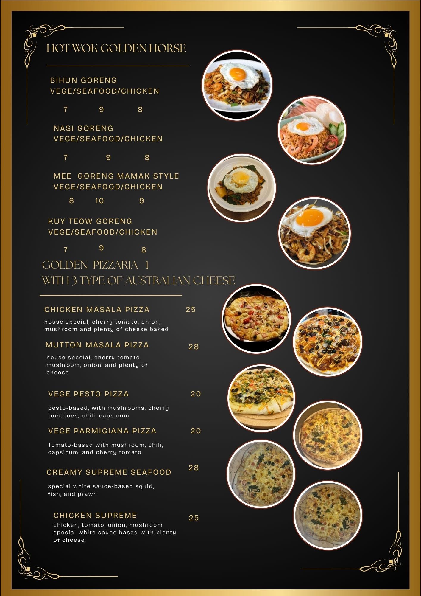 Golden Horse Restaurant — Menu, George Town, Pulau Pinang