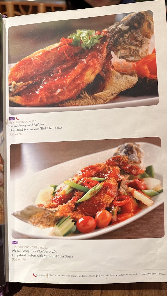 ParaThai @ Gurney Plaza — Menu, George Town, Pulau Pinang