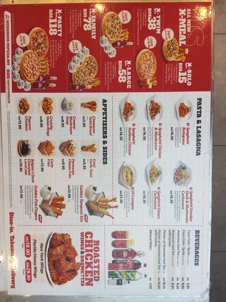 US PIZZA - Sunshine Central Mall, Farlim — Menu, Ayer Itam, Pulau Pinang