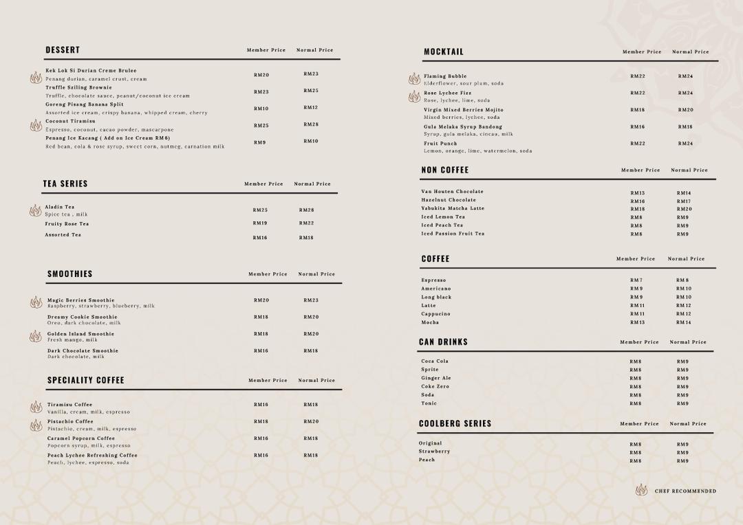 Flame Restaurant — Menu, Ayer Itam, Pulau Pinang